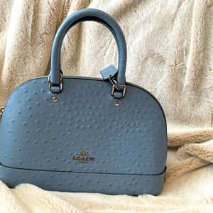 NWT Coach Mini Sierra Ostrich Embossed Satchel
